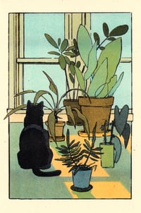 Image 5 of Houseplants and Cat Risograph Print