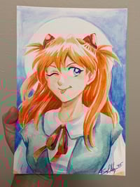 Original Art- 6x9 Watercolor Asuka Langley Soryu