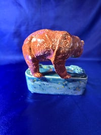 Image 3 of Ceramic Handmade Bear with Fish i/Mermaid in Pond
