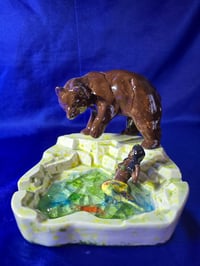Image 6 of Ceramic Handmade Bear with Fish i/Mermaid in Pond