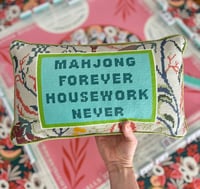 Image 2 of Curated: FURBISH STUDIO Needlepoint Mahjong Pillow