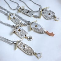 Image 3 of Floral Birdhouse Necklace