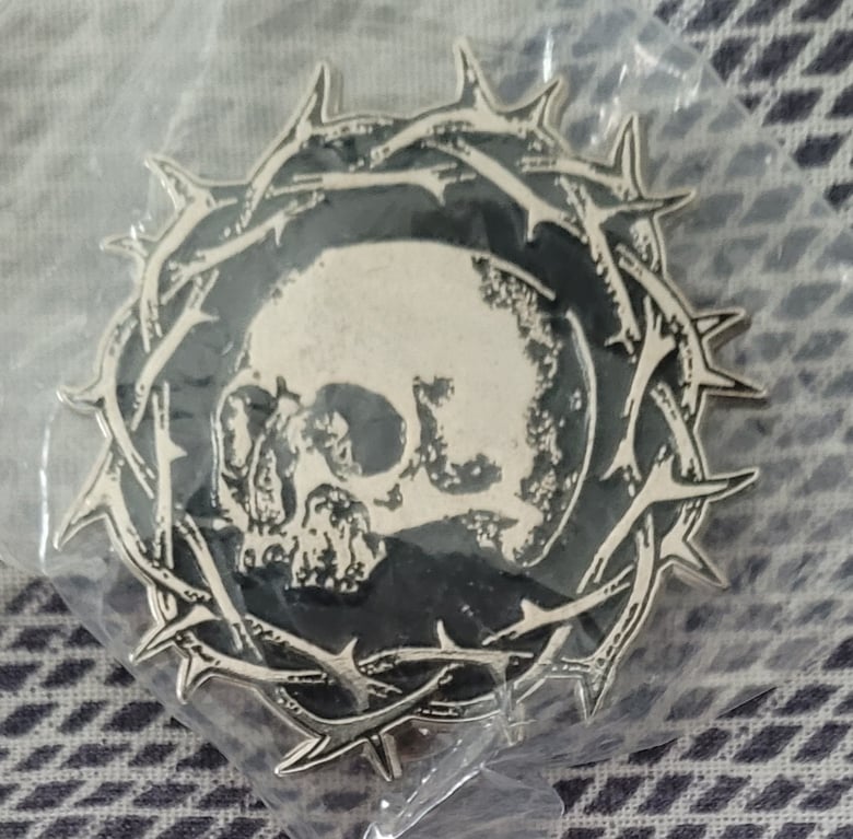 Image of Death's Crown limited edition shaped enamel pin 