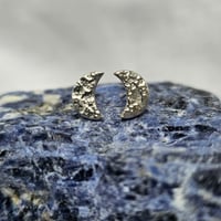 Image 2 of Crescent moon fine silver stud earrings