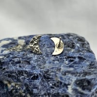Image 3 of Crescent moon fine silver stud earrings