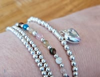 Image 6 of Anais sterling silver hammered bead bracelets