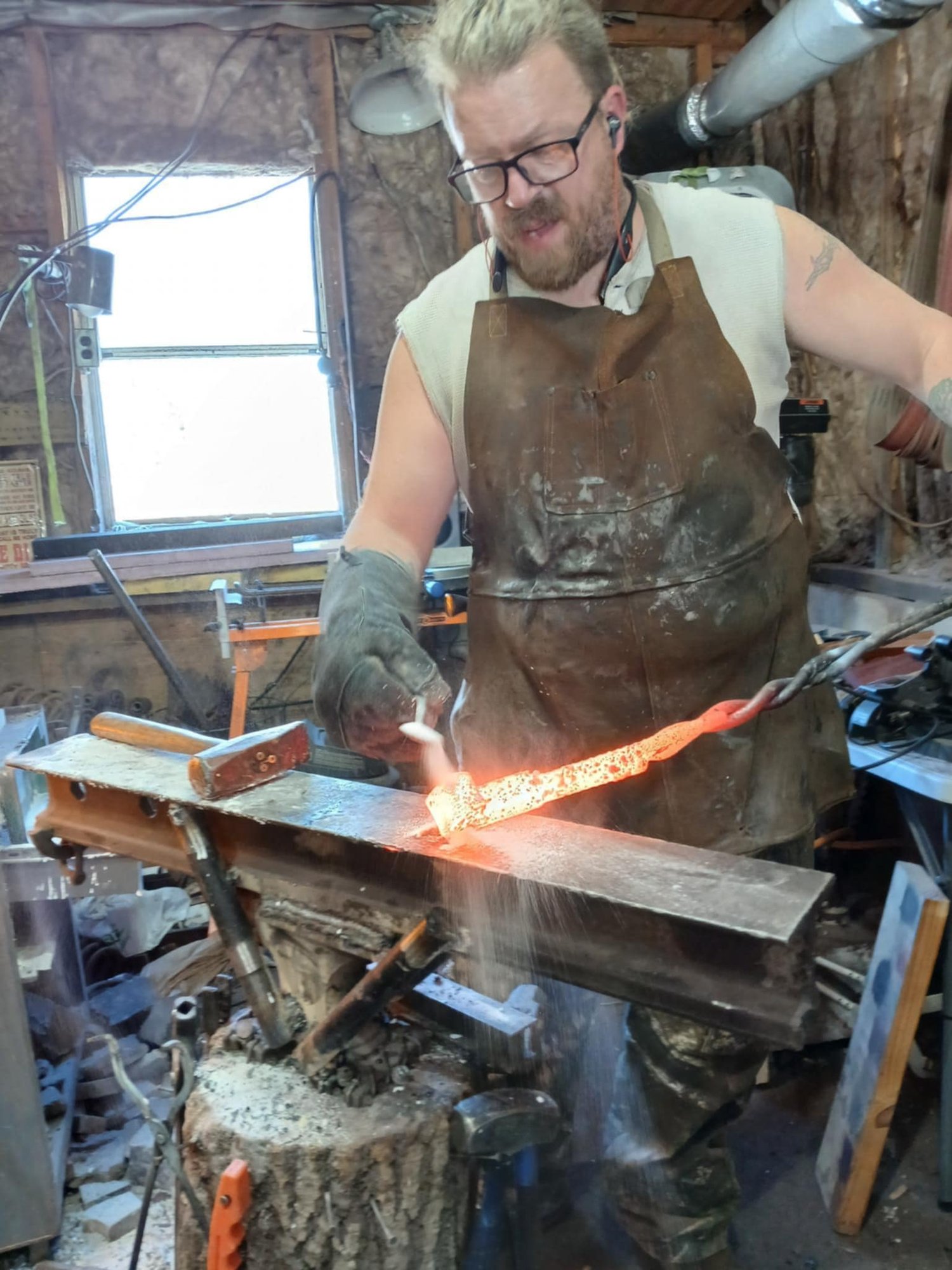 Image of Jellyroll Damascus Medieval Style Fighter Knife