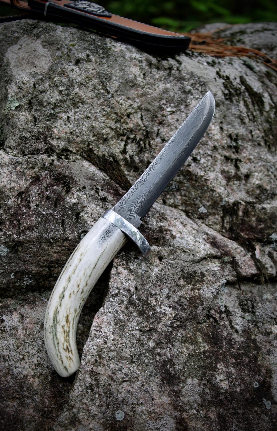 Image of Jellyroll Damascus Medieval Style Fighter Knife