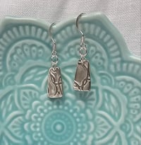 Image 2 of Retro trapezium fine silver earrings