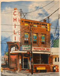 Image 3 of Watercolor Painting of Original Camp Washington Chili 