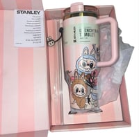 Image 2 of Labubu X Stanley™️ Pink & Gold Limited Edition 40 Oz. Tumbler