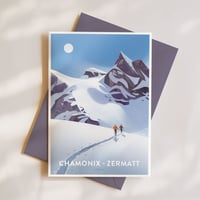 Image 1 of Carte de vœux - la Traversée Chamonix - Zermatt