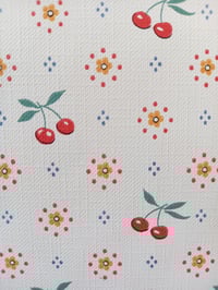 Image 3 of 1990s Vintage Crown Wallpaper Rolls - CottageCore Cherry kitsch Kitchen 80s Flowers - (Set of 2)