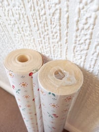 Image 5 of 1990s Vintage Crown Wallpaper Rolls - CottageCore Cherry kitsch Kitchen 80s Flowers - (Set of 2)