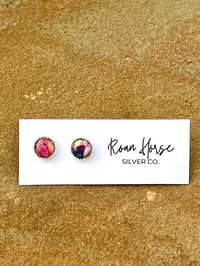 Pink Dahlia stud earrings