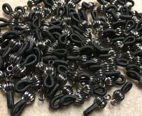 Image 2 of 12 Antique Copper Gunmetal or Copper Plated Eyeglass Chain Holders with Black Elastic Loops F368