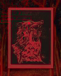 Image 1 of wolves block print