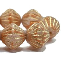 Image 1 of Tribal Bicone Czech Pressed Glass 11x10mm 15 beads Choose Your Color