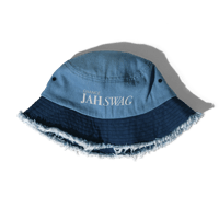 Image 3 of ‘JAH SWAG’ Embroidered Distressed Denim Bucket Hat