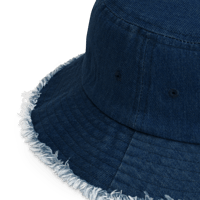 Image 10 of ‘JAH SWAG’ Embroidered Distressed Denim Bucket Hat