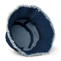 Image 15 of ‘JAH SWAG’ Embroidered Distressed Denim Bucket Hat