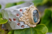 Image 2 of 'telos no.11' Recycled silver and 9ct ring with sapphire