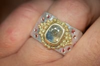 Image 4 of 'telos no.11' Recycled silver and 9ct ring with sapphire