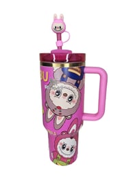 Image 2 of Labubu X Stanley™️ Limited Edition 40 Oz. Tumbler | Pink & Taupe