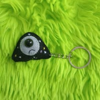 Image 1 of Fabric art cosmic ghost keychain