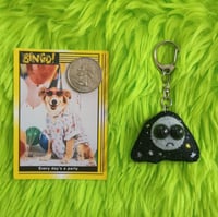 Image 3 of Another fabric art cosmic ghost charm 
