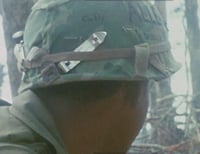 Image 21 of Vietnam M-1C Helmet & Paratrooper liner Mitchell Camo Cover. Insect repellent.
