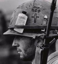 Image 22 of Vietnam M-1C Helmet & Paratrooper liner Mitchell Camo Cover. Insect repellent.