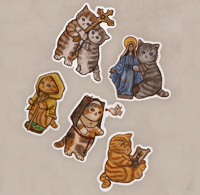 Image 2 of Faithful felines sticker pack