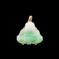 Image 1 of Happiness Buddha Pendant Marble Jade 