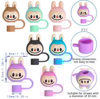 Image 14 of Labubu The Monsters Straw Covers 1-9Pieces | 9 Colors