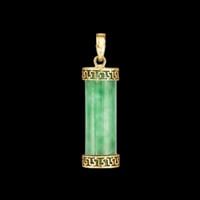 Image 1 of 10K Ancient Style Cylinder Pendant 
