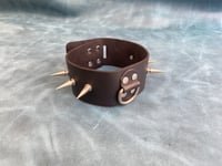 Image 3 of Spiked leather collar (2") - BDSM