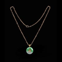 Image 2 of 10K Dragon Disc Pendant Marble Jade