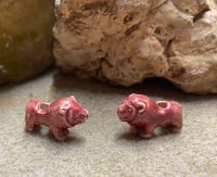 Image 2 of Lion Beads Peruvian Ceramic Large Hole Lions Beads 18mm x 10mm 10 beads Choose From 4 Colors