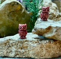 Image 6 of Owl Beads Peruvian Ceramic Bird Beads Choose Solid Color or Mixed Colors 10 or 14 beads