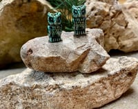 Image 2 of Owl Beads Peruvian Ceramic Bird Beads Choose Solid Color or Mixed Colors 10 or 14 beads
