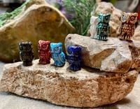 Image 9 of Owl Beads Peruvian Ceramic Bird Beads Choose Solid Color or Mixed Colors 10 or 14 beads