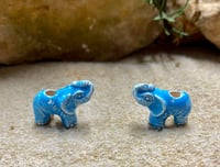 Image 3 of Elephant Beads Peruvian Ceramic Large Hole Elephant Beads 18mm x 10mm 10 beads Choose From 5 Colors