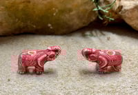 Image 2 of Elephant Beads Peruvian Ceramic Large Hole Elephant Beads 18mm x 10mm 10 beads Choose From 5 Colors