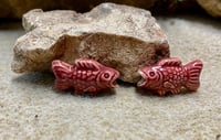 Image 1 of Fish Beads Peruvian Ceramic Large Hole Fishy Beads 22mm x 12mm 10 beads Choose From 2 Colors