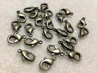 Image 3 of Lobster Clasp Plated Brass Lobster Claw Clasps 10x5mm 24 clasps Choose Your Color
