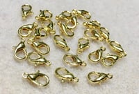 Image 4 of Lobster Clasp Plated Brass Lobster Claw Clasps 10x5mm 24 clasps Choose Your Color
