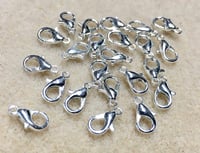 Image 2 of Lobster Clasp Plated Brass Lobster Claw Clasps 10x5mm 24 clasps Choose Your Color