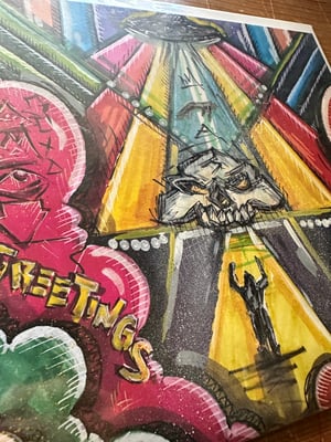 CONWAY THE MACHINE GREETINGS EARTHLING - 1 of HAND PAINTED COVER. TEST PRESSING