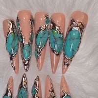 Image 1 of Turquoise Gem Nailz
